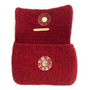 Red felted wool, Sarah Oliver handbags, Small clutch